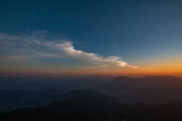 Evening light before the sun sets.