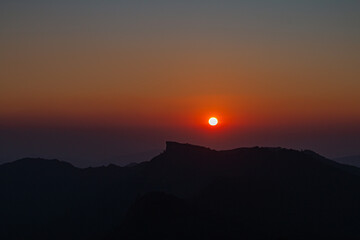 Evening light before the sun sets.