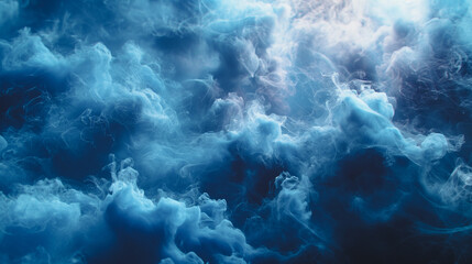 A clear blue sky with fluffy white clouds drifts by on a bright summer day