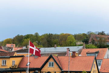 Ancient street of the city of Gudhjem, Bornholm Island, Denmark