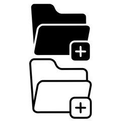 Vector Icon of Folder. Add Folder Icon. Expand Folder Icon. Add New folder Icon.
