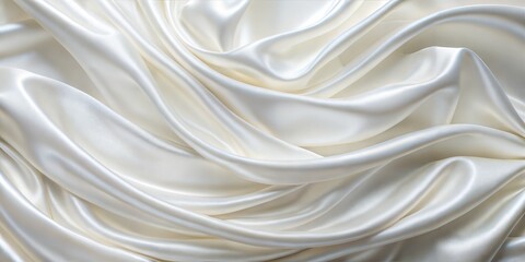 Obraz premium Elegant White Fabric Waves Texture Background