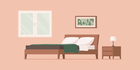 Elegant contemporary bedroom interior with furniture