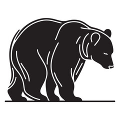 a single line sillhoutte brown bear