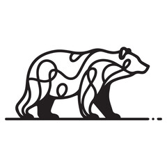 a single line sillhoutte brown bear