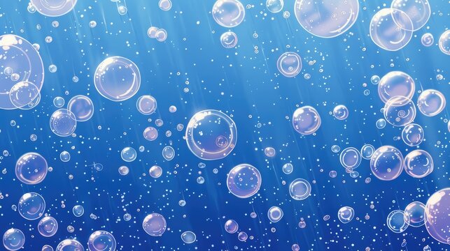 Fototapeta Background of bubbles in cartoon style with 16 9 aspect ratio