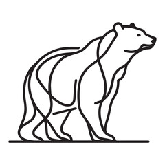 a single line sillhoutte brown bear