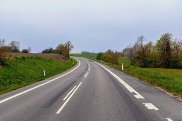 Naklejka premium Empty highway early in the morning. Natural landscape. High quality photo