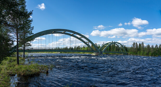 Viw from Ljusselfors, Pite river, Norrbotten, Sweden