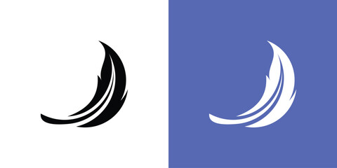 Creative feather logo design with unique concept , premium vector