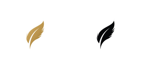 Creative feather logo design with unique concept , premium vector