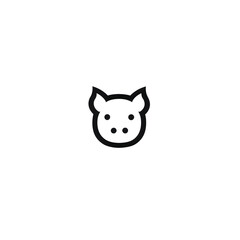 illustration logo of minimalist outline of a pig