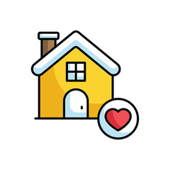 Favroite House icon design with white background stock illustration