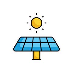 Solar Panel icon design with white background stock illustration