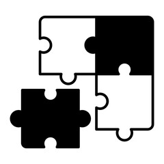 Puzzle icon. black fill icon