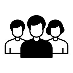 Team icon. 3 people gathering