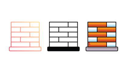 Wall icon design with white background stock illustration