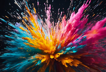 Abstract colorful background with splashes. Explosion of colors perfect as wallpaper or decorative image