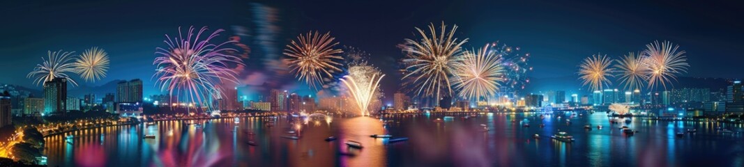 Spectacular Fireworks Display Lighting Up the Night Sky