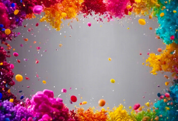 A border with abstract background with colorful splashes © sebi_2569