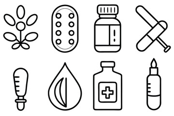 Medicine Line Art Sketches for Research