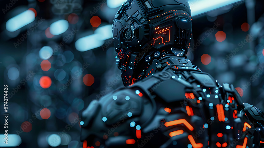 Poster security patch armor, computer security with an image showing a computer covered in armor-like patch