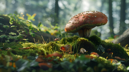 mushrooms in the forest