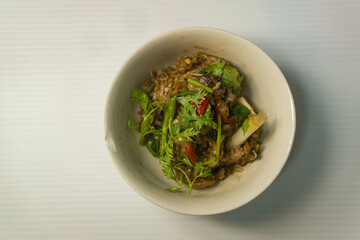 Straw Mushroom Chili Paste, Nam Prik Hed Fang (น้ำพริกเห็ดฟาง)