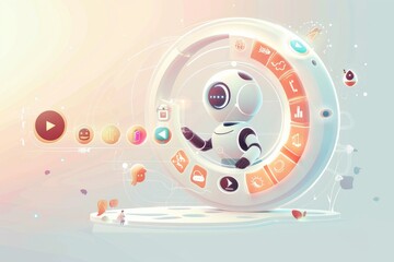 Obraz premium A modern, minimalist, clean, and simple illustration depicting an abstract concept of a life cycle for a YouTube video title image