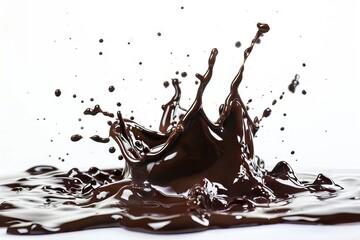 Fototapeta premium Closeup chocolate splash isolated on white background.