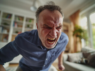 Obraz premium Portrait of an angry senior person
