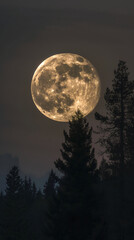 Naklejka premium A large full moon in a night sky