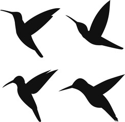 Silhouette Flying Bird Elegant Beauty Vector PNG Transparent Background Editable