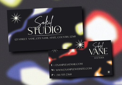 Grey Business Card Wth Gradient Assets