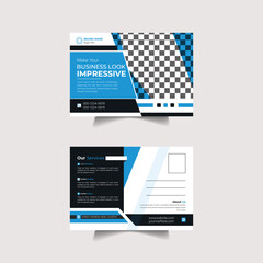 Creative modern corporate business postcard design template colorful 