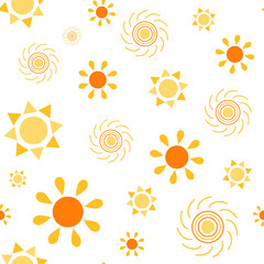 Seamless vector pattern with the image of a stylized sun