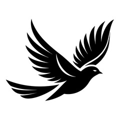 Obraz premium a flying bird logo icons minimal silhouette