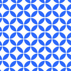 Fototapeta premium Seamless vector abstract geometric pattern of blue parts on a white background
