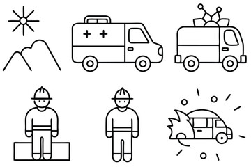 Emergency Line Art Illustration Creative Graphic Representation of Urgency