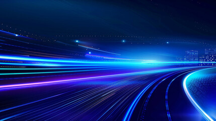  Abstract background with blue and purp lights on the right side of the picture, Abstract blue background with speed light effect