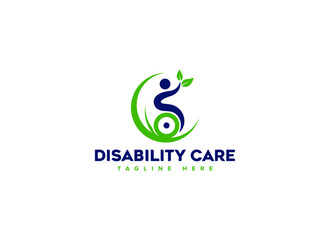 Disability Care Natural Health Logo Vector Template