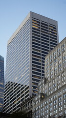 Obraz premium The New York city view with the skyscrapers and old buildings as background