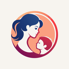 a mother and a little baby are looking at each  