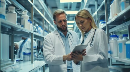 Obraz premium The scientists discussing research