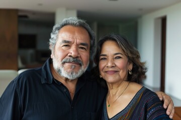 Portrait of a senior couple in modern home