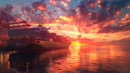 sunset over the river