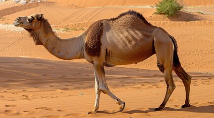 camels in the desert