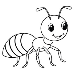 a cute baby ant on a white background silhouette, vector art, logo.