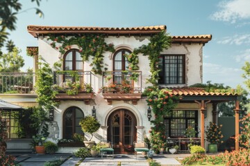 Fototapeta premium Exterior of a Mediterranean house