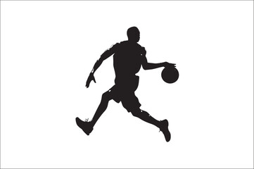 basketball players Vector silhouette. Basketball silhouettes. basketball player silhouette vector illustration.